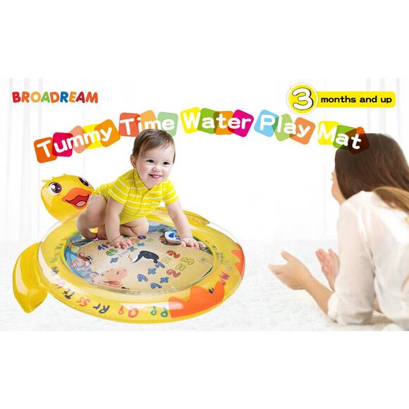 Tummy Time Water Play mat Baby & Toddlers Inflatable PVC Fun time Playmat Summer - Picture 2 of 12